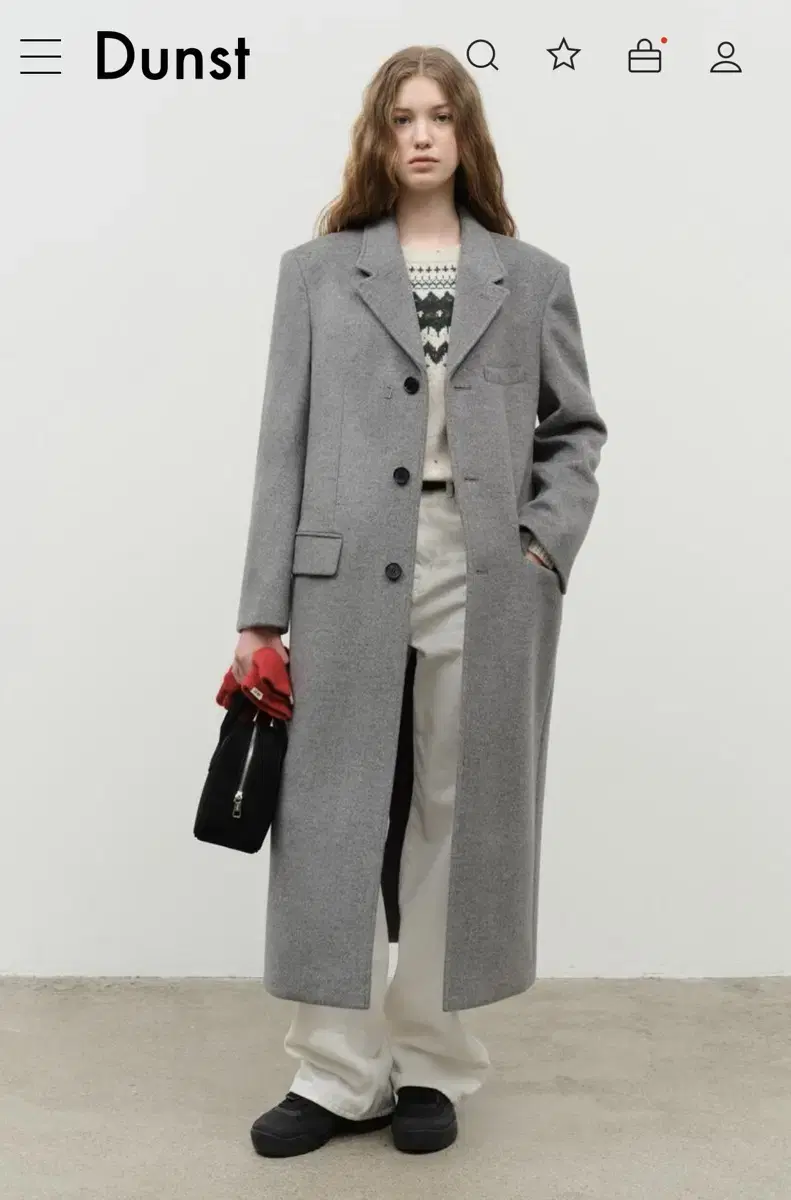 던스트 새상품 UNISEX 2-WAY 3 BUTTON COAT